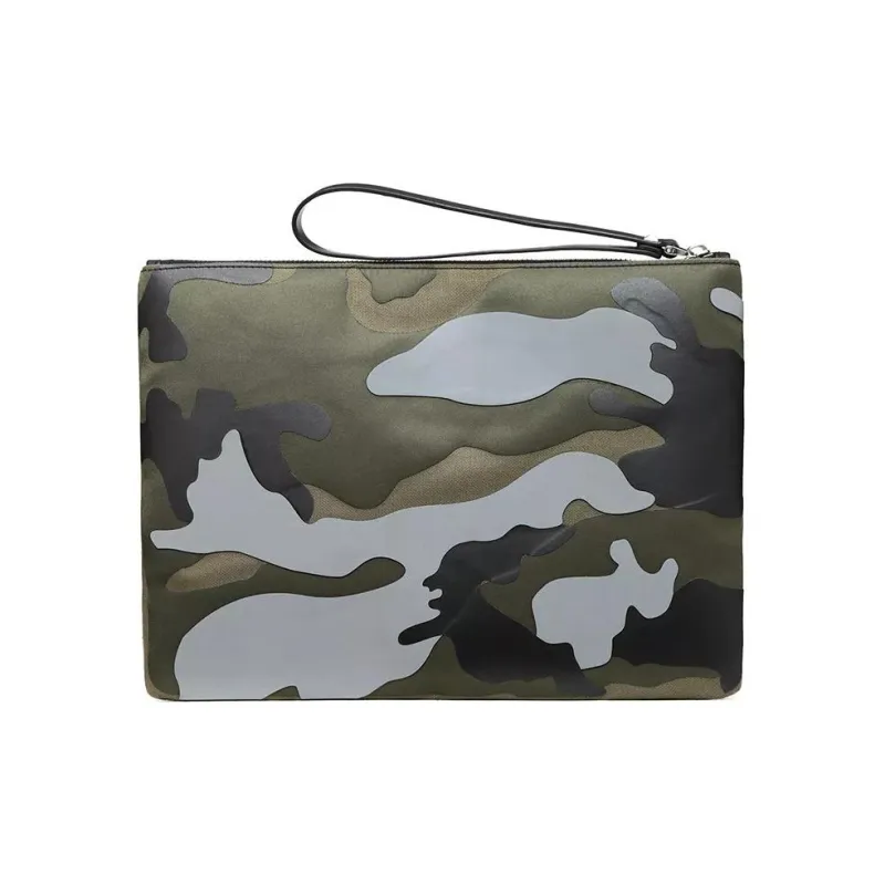 Valentino Leather Clutch Unisex Camouflage-1