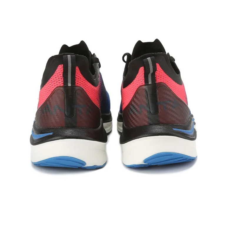 Anta Running Collection Cushioned Slip Resistant Abrasion Resistant Low Top Running Shoes Men's Blue Red-3