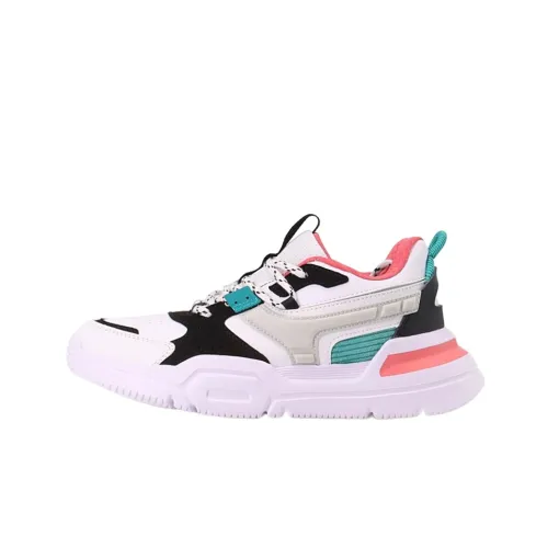 LiNing Mickey Co branded Model Waterproof And Warm Low Top Running Shoes Women
s White Blue Pink