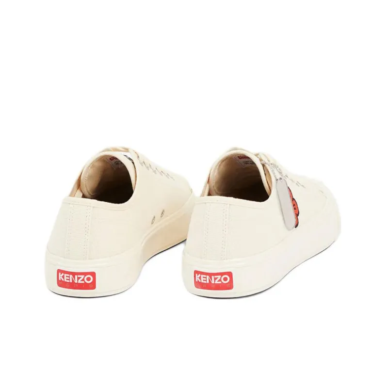 KENZO School Low Top Trainers Cream-3