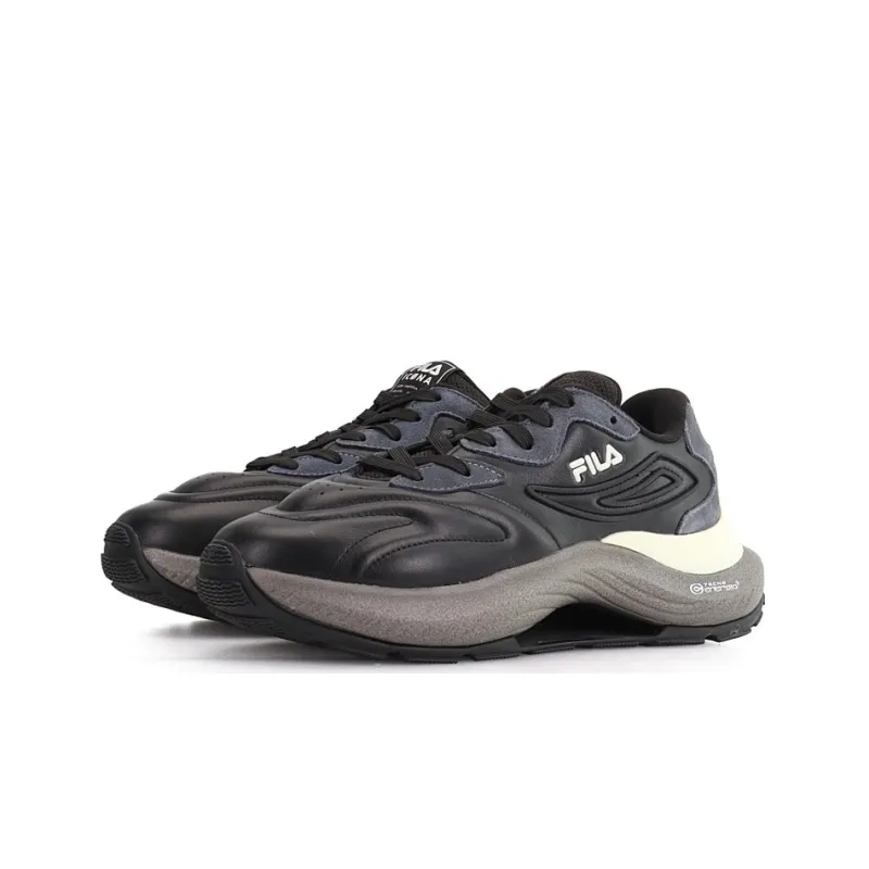 FILA Flusso Icona Anti-Slip And Wear-Resistant Coverage Low-Top Casual Shoes Men's Black Gray-2