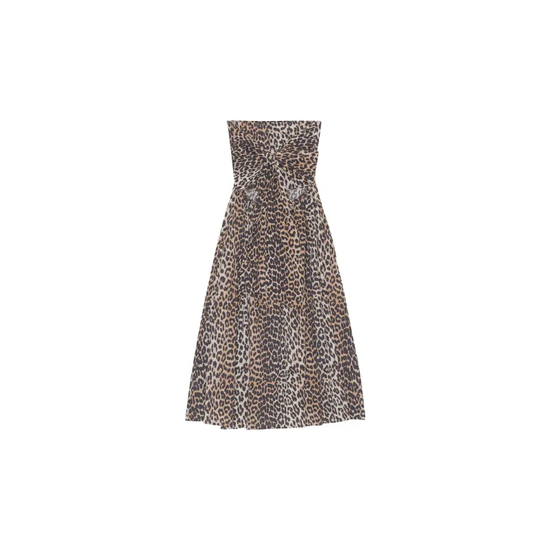 GANNI Sleeveless Dresses Women's Brown-1