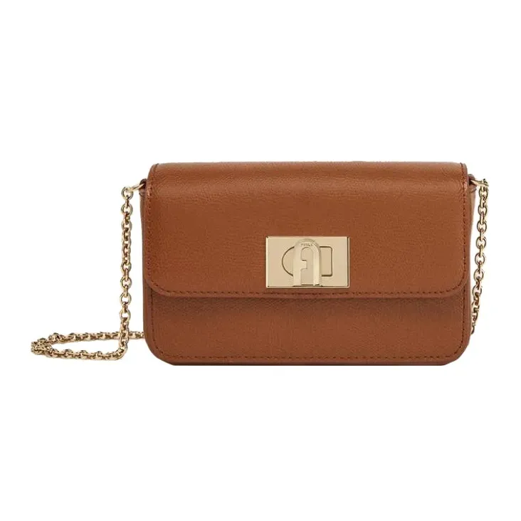 Furla 1927 Collection Leather Crossbody Bag, Shoulder Bag Mini Women's Brown-0