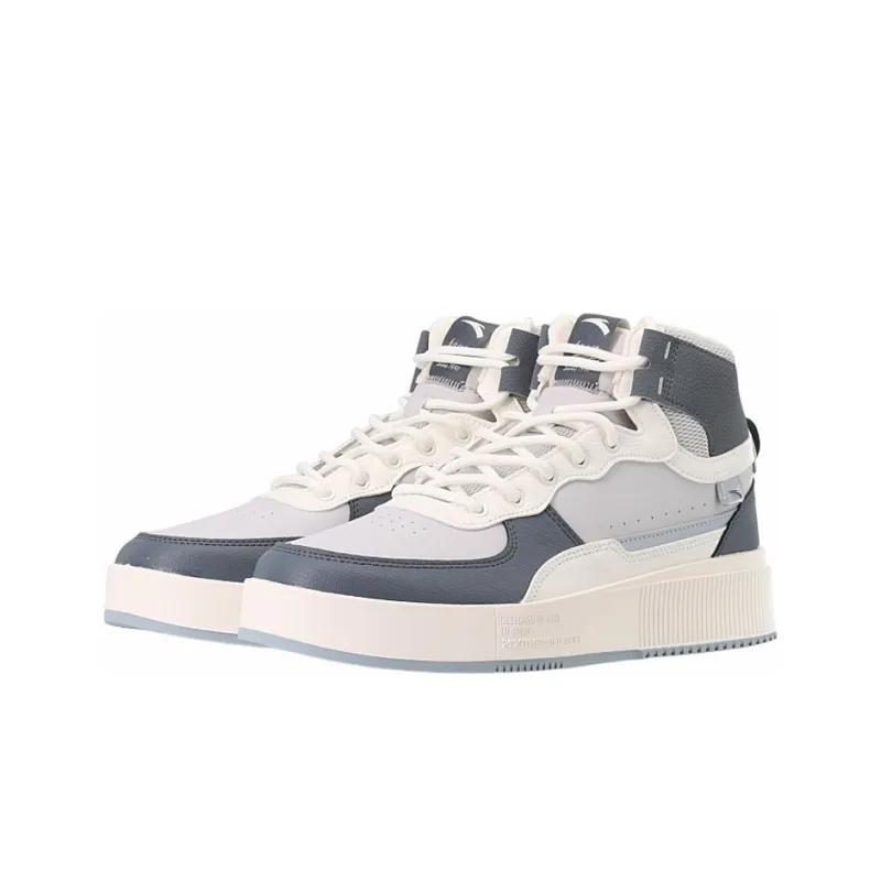 Anta Slip Resistant High Top Skateboard Shoes Men's Gray-2