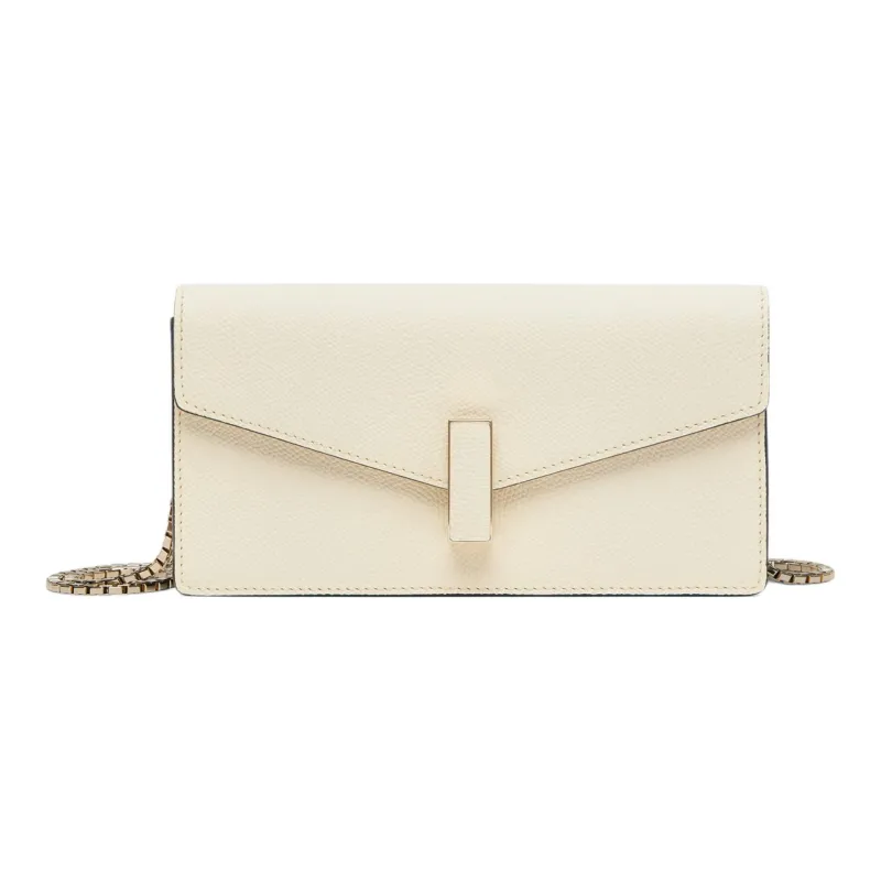 Valextra Iside Calfskin One Shoulder Crossbody Clutch Women's Beige-0