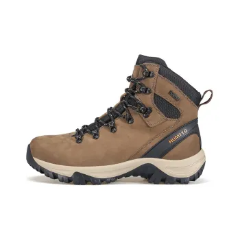 HUMTTO Leather Water Repellent Cushioned Wear Resistant Lightweight Water Resistant High Top Outdoor Shoes Light Brown