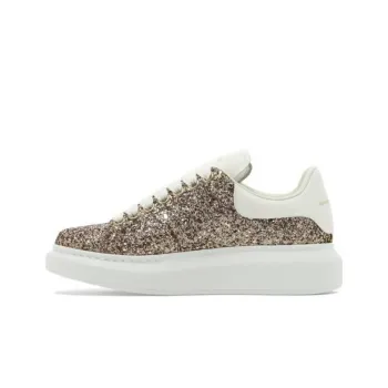 Alexander McQueen Larry Oversized Shoes 'Gold Glitter White' Women's