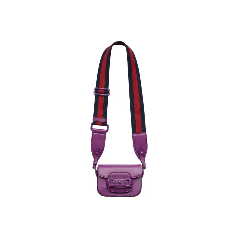 GUCCI Horsebit 1955 Leather Shoulder Bag, Crossbody Bag, Handbag Extra Mini Women's Purple-9