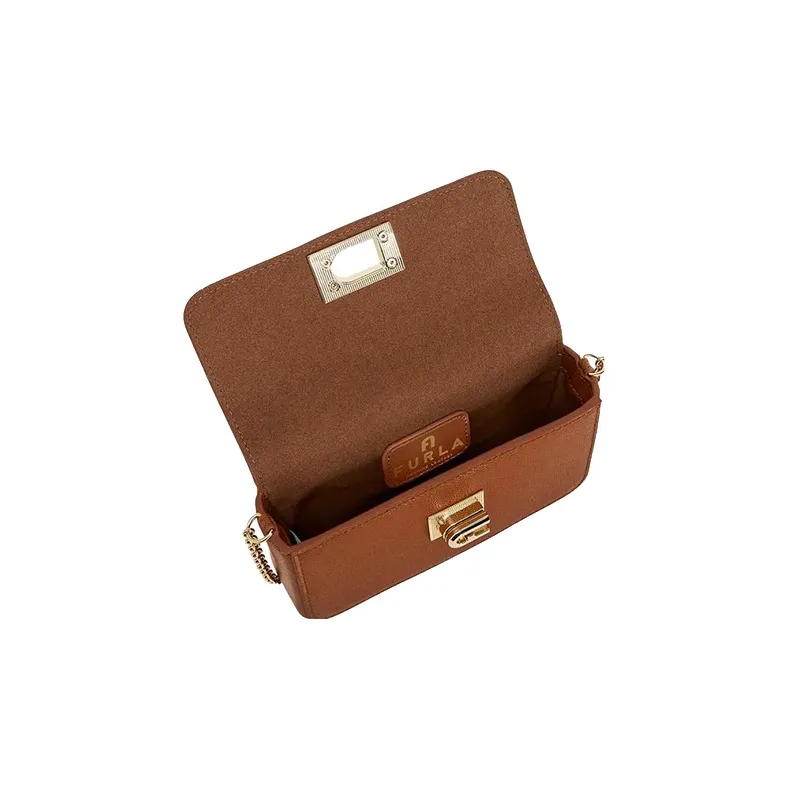 Furla 1927 Collection Leather Crossbody Bag, Shoulder Bag Mini Women's Brown-2