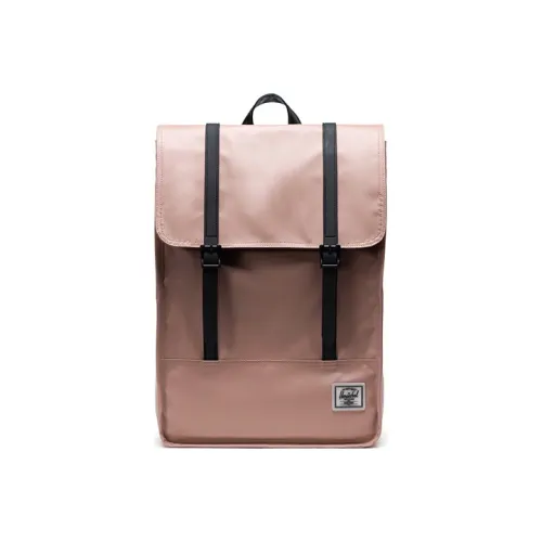 Herschel Cow Leather Backpack Large Size Unisex Gray Rose