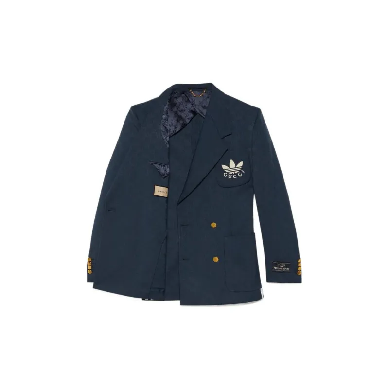 GUCCI x Adidas Adidas X Gucci Co-branded Series FW22 Business Suits Coats Men's Blue-1