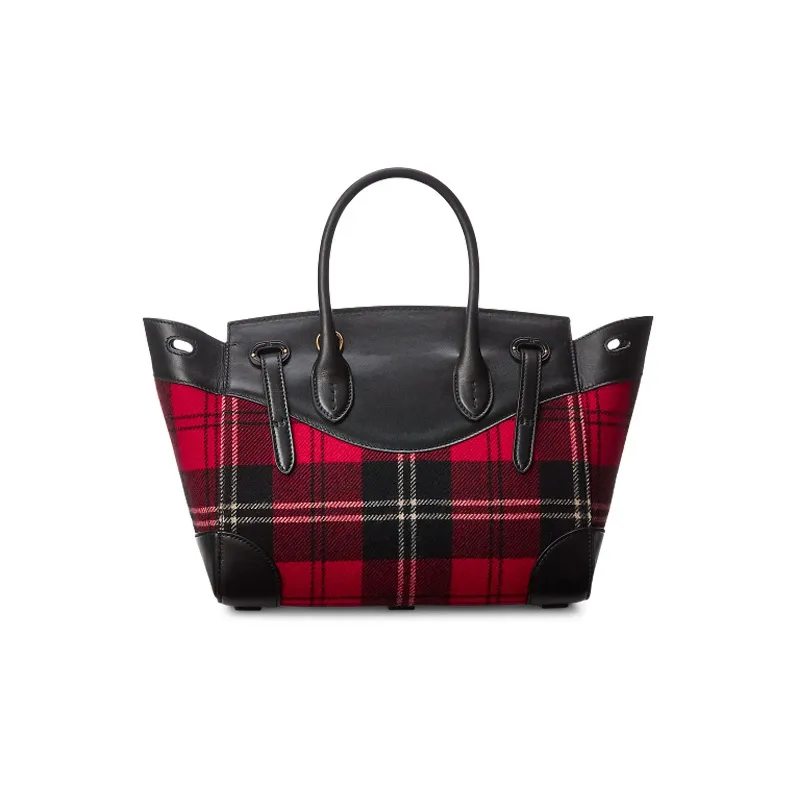 Polo Ralph Lauren Soft Ricky Fabric Shoulder Bag Crossbody Bag Handbag Women's Red/Black-2