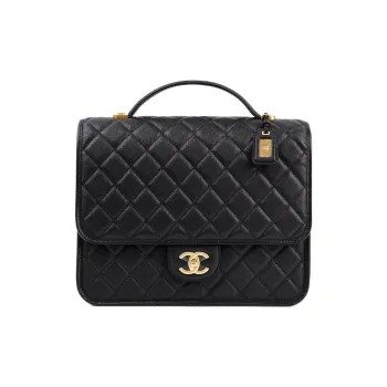 CHANEL 22K Autumn And Winter Cow Leather Backpack Women's Black