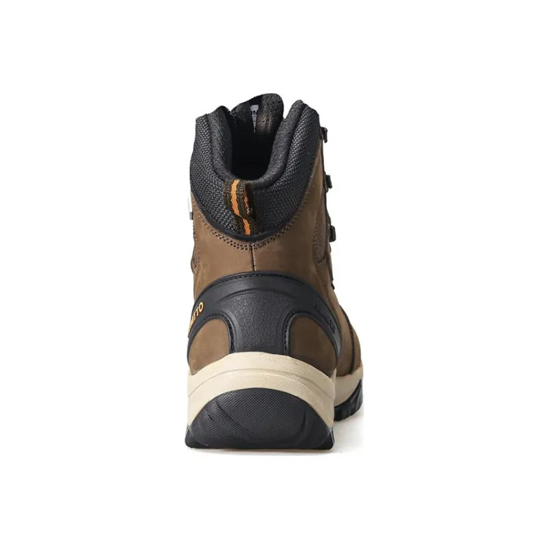 HUMTTO Leather Water Repellent Cushioned Wear Resistant Lightweight Water Resistant High Top Outdoor Shoes Light Brown-3