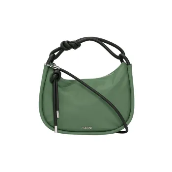 GANNI Leather Handbag, Shoulder Bag, Crossbody Bag Women's Green