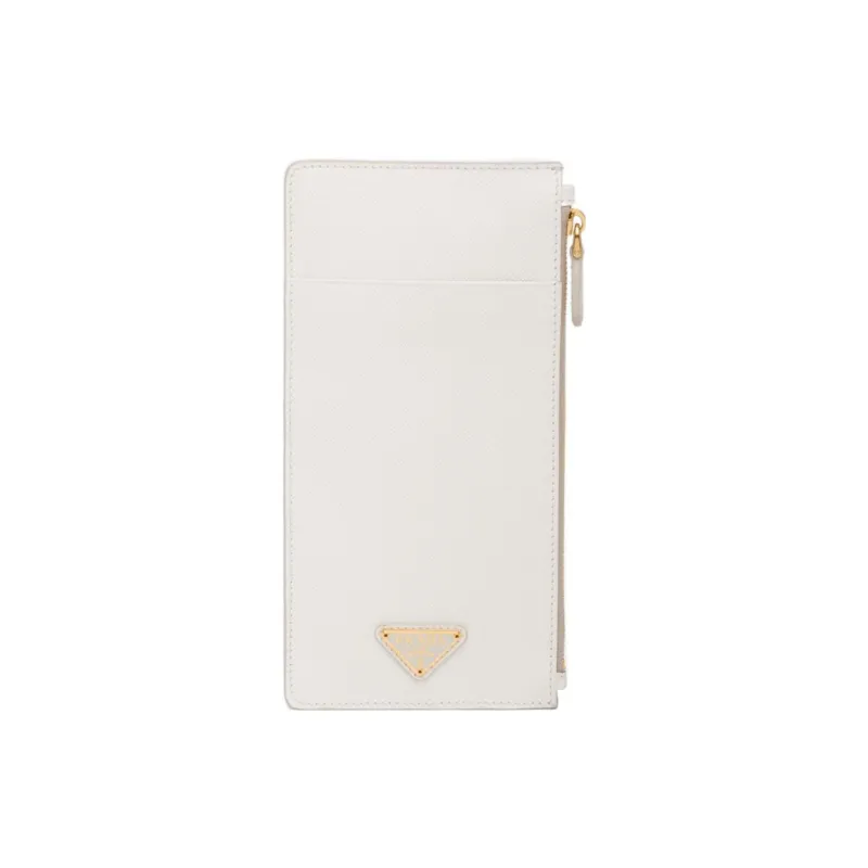 PRADA Saffiano Leather Wallet Women's White-0