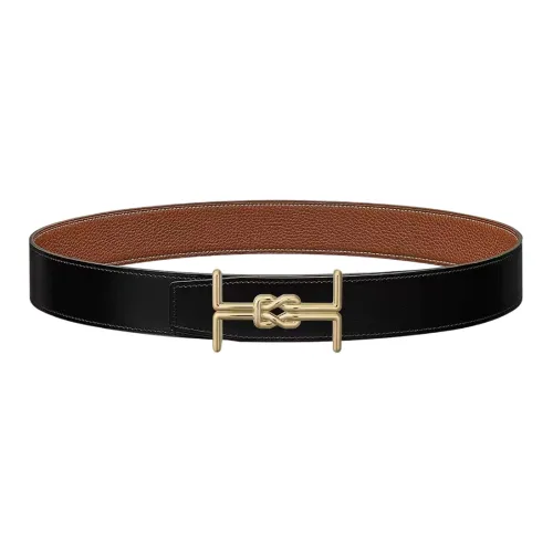 HERMES Leather Belts Men Black/Brown