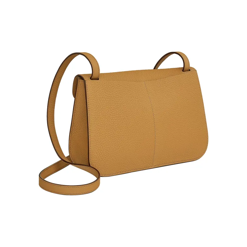 HERMES Halzan TC Bullock Leather Horse Shoe Bag Handbag Shoulder Bag Crossbody Bag Women's Cookie/Weimaraner Beige-2
