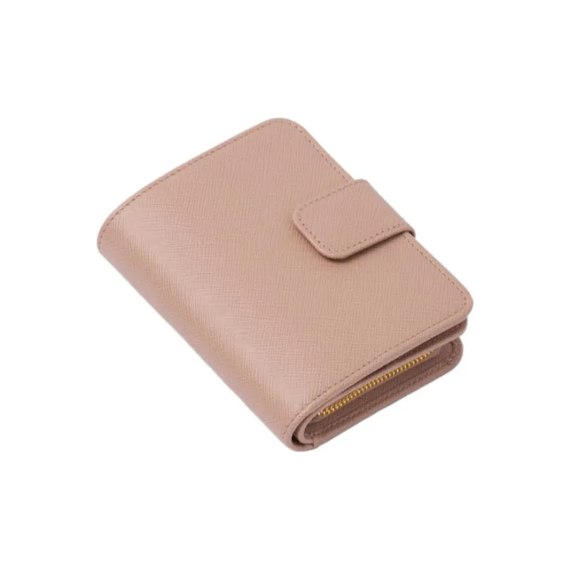 PRADA Saffiano Leather Wallet Small Size Women's Dark Pink-2