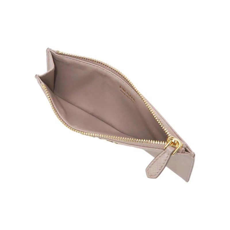 PRADA Leather Business Card Holder Card Case Women's Pink-3
