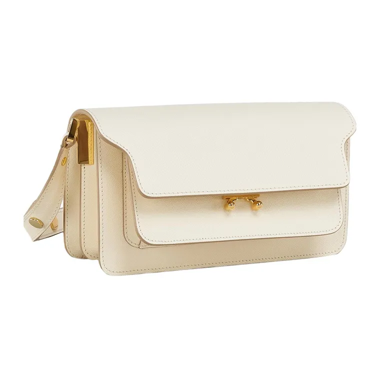 MARNI Trunk Calfskin Crossbody Bag Shoulder Bag Women's Beige-2