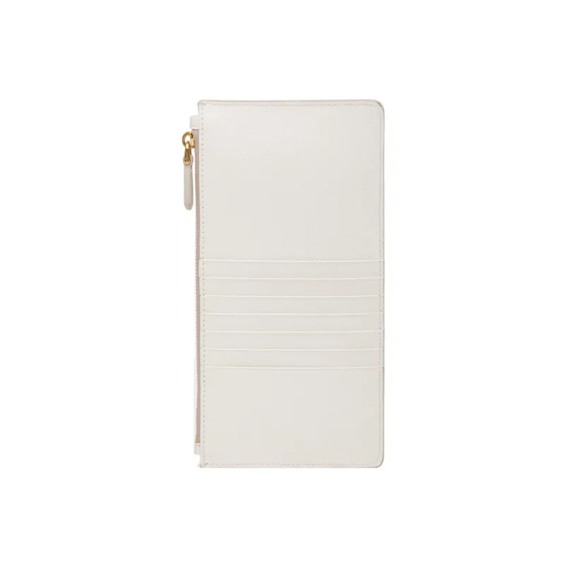 PRADA Saffiano Leather Wallet Women's White-2