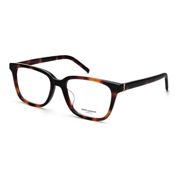 SAINT LAURENT Plate Frame Square Eyeglass Frames Women's Black Brown
