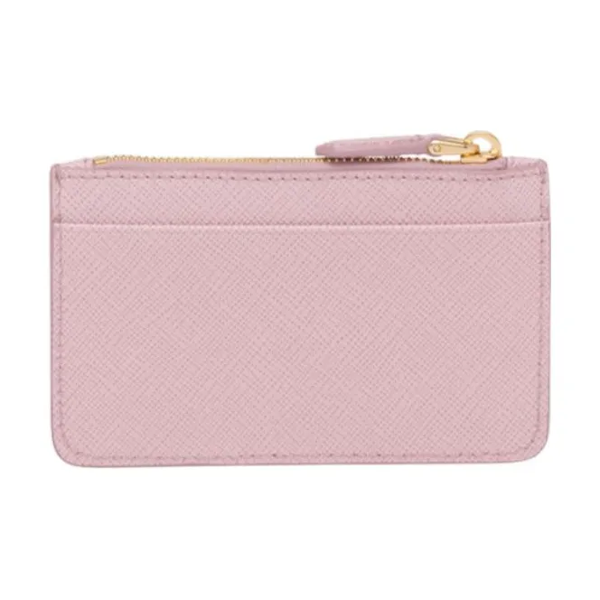 PRADA Saffiano Leather Card Holder Women's Pink-3