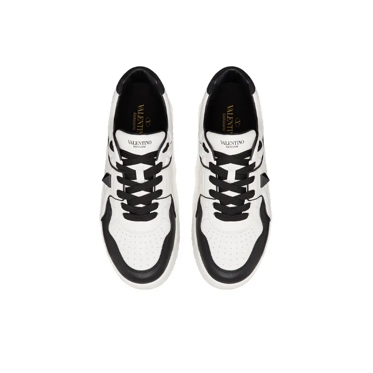 Valentino One Stud Low 'White Black'-3