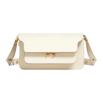 MARNI Trunk Calfskin Crossbody Bag Shoulder Bag Women's Beige