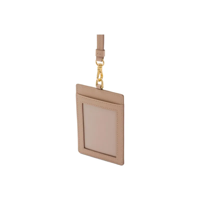 PRADA Saffiano Leather Card Holder Women's Dark Pink-1