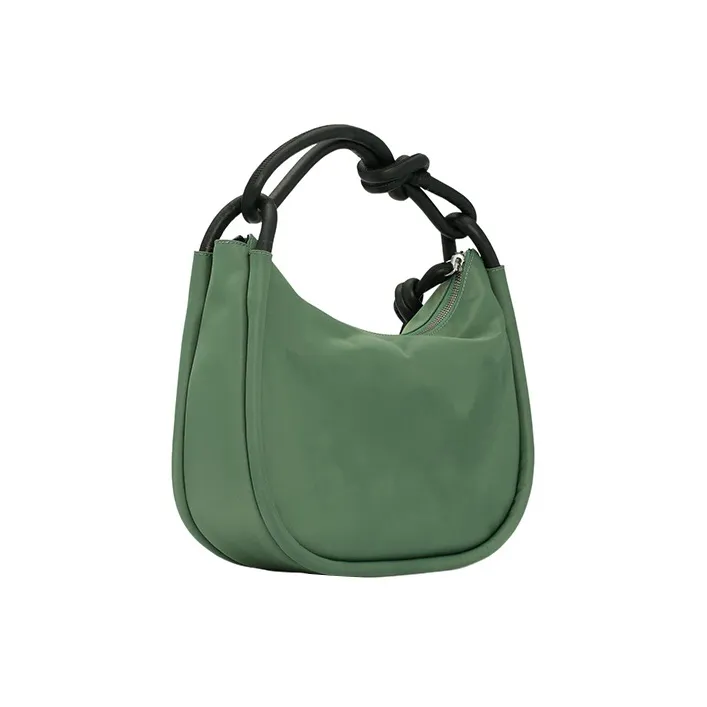 GANNI Leather Handbag, Shoulder Bag, Crossbody Bag Women's Green-1