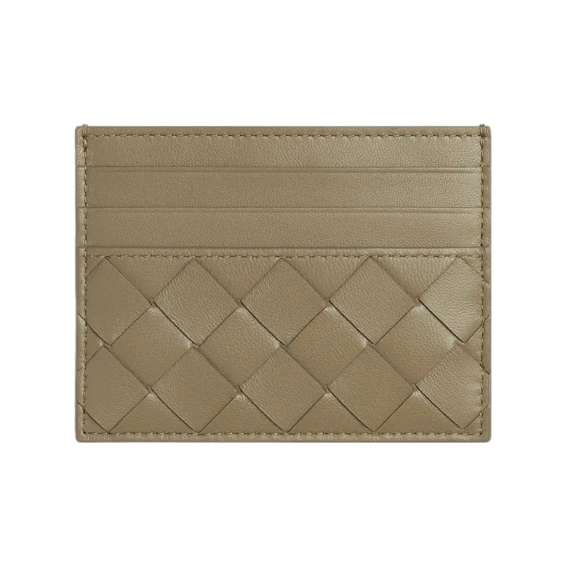 Bottega Veneta Sheepskin With Cow Leather Card Holder Women's Taupe-0