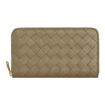Bottega Veneta Intrecciato Weave Zip Around Wallet