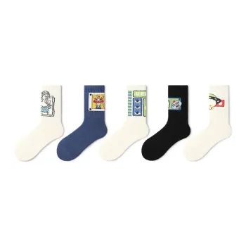 Primeet Mid Calf Socks Fall Winter Unisex 5 Pack