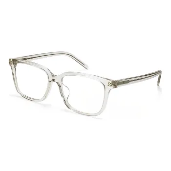 SAINT LAURENT Plate Frame Square Eyeglass Frames Women's Transparent Gray