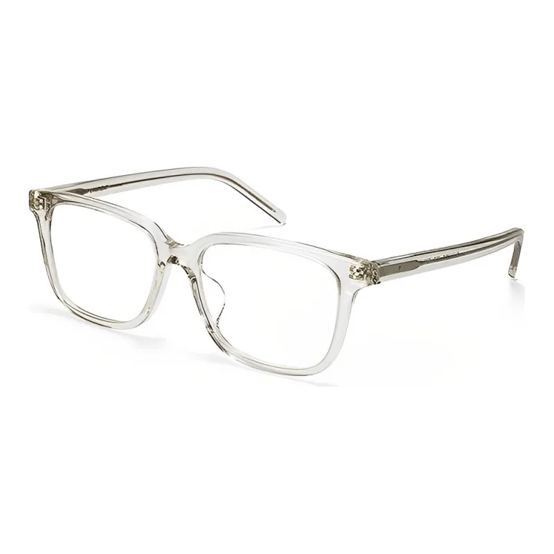 SAINT LAURENT Plate Frame Square Eyeglass Frames Women's Transparent Gray-0