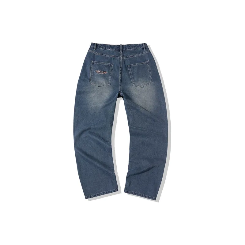 EPTISON Straight Jeans Unisex Dark Gray Blue-1