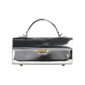 MARNI Smooth Calf Leather Shoulder Bag, Crossbody Bag, Handbag Women's Black/Silver