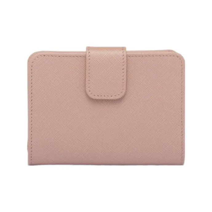 PRADA Saffiano Leather Wallet Small Size Women's Dark Pink-1