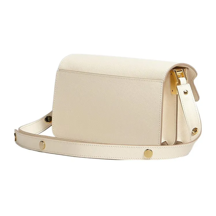 MARNI Trunk Calfskin Crossbody Bag Shoulder Bag Women's Beige-3