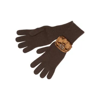 FENDI Wool Knit Gloves Men's Brown