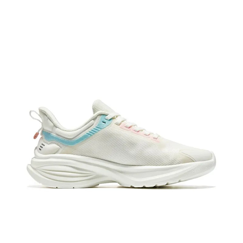 Erke Anti Slip Wear Resistant Low Top Running Shoes Women's White Blue-1