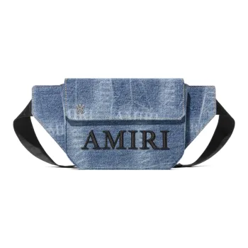 AMIRI Denim With Cotton And Leather Shoulder Bag Crossbody Bag Men's Blue/Black