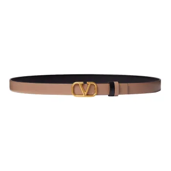 Valentino Fashion Trend Smooth Buckle Belt Women's Brown Width 2cm