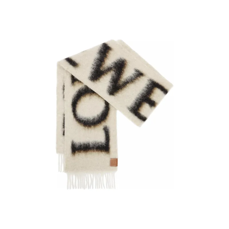LOEWE Knit Scarves Women's White/Black-1