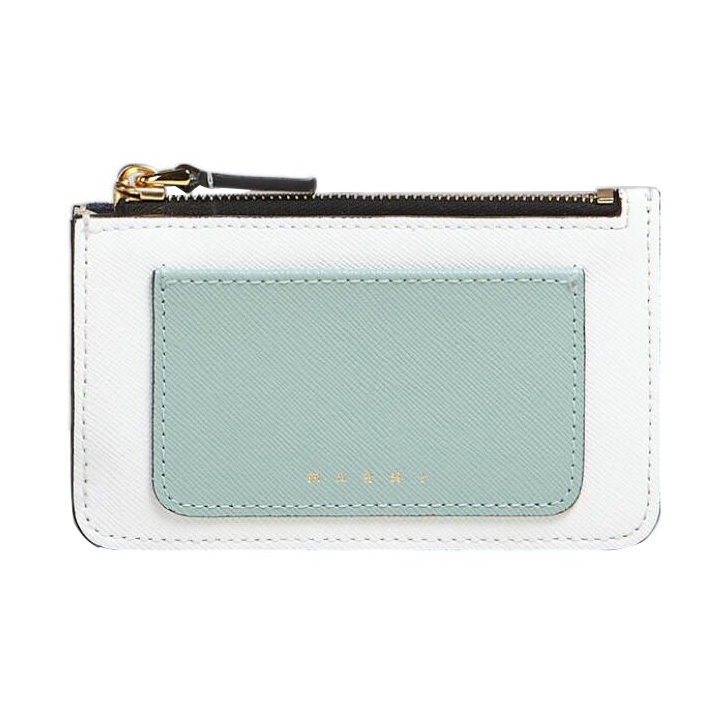 ☆送料・関税込☆MARNI★SAFFIANO カード入れ★ ブルーとブラック サフィアーノレザー製 ジップアラウンドカード