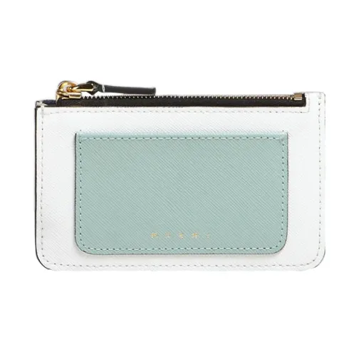 MARNI Saffiano Logo Printed Color Block Card Case
