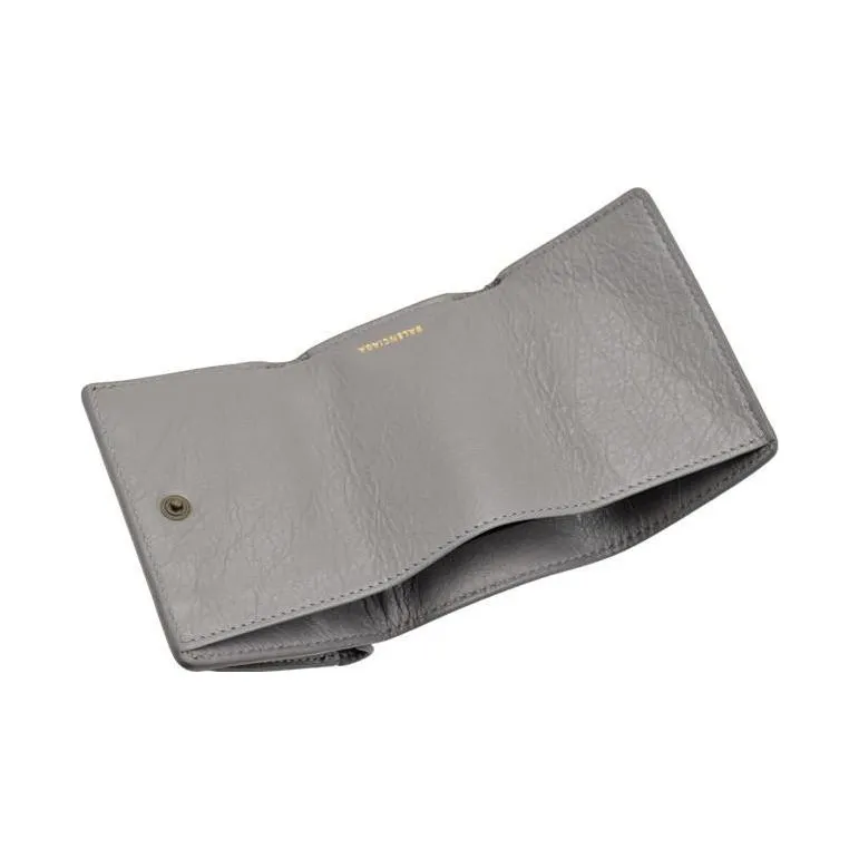 Balenciaga PAPIER Calfskin Card Holders Coin Purses Wallets Small Size Unisex Gray-3