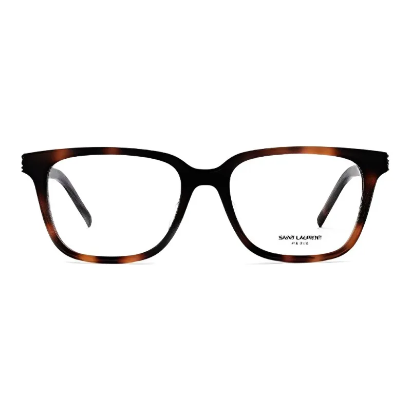 SAINT LAURENT Plate Frame Square Eyeglass Frames Women's Black Brown-1